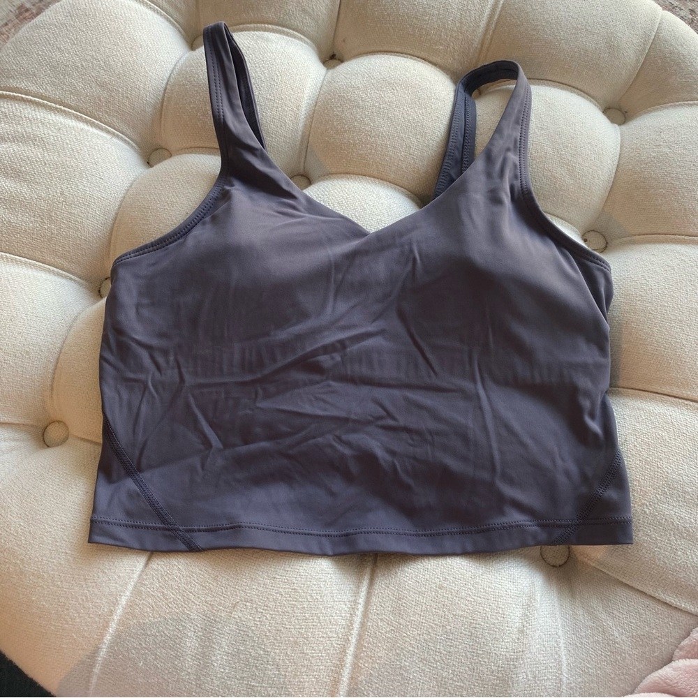 Amazon Blue/Gray Sleeveless Camisole Top with Built in Bra